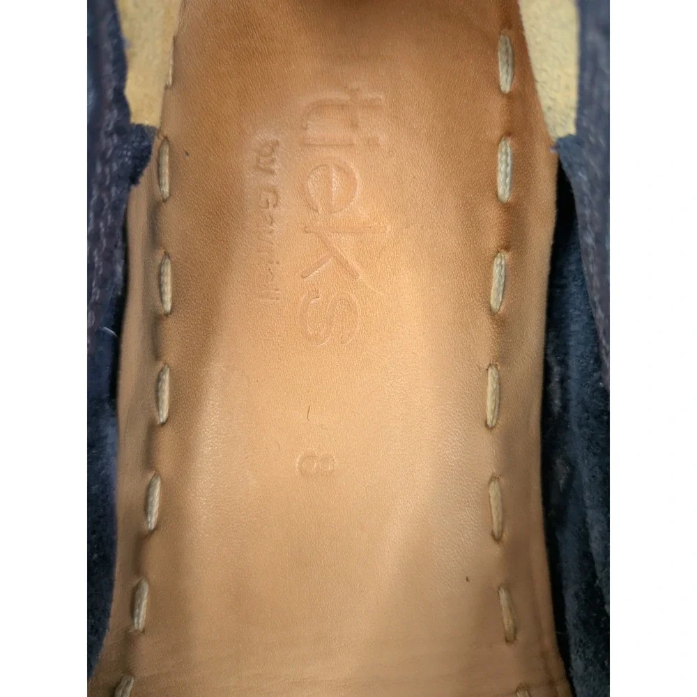 Tieks Navy Leather Ballet Flat with Teal Sole